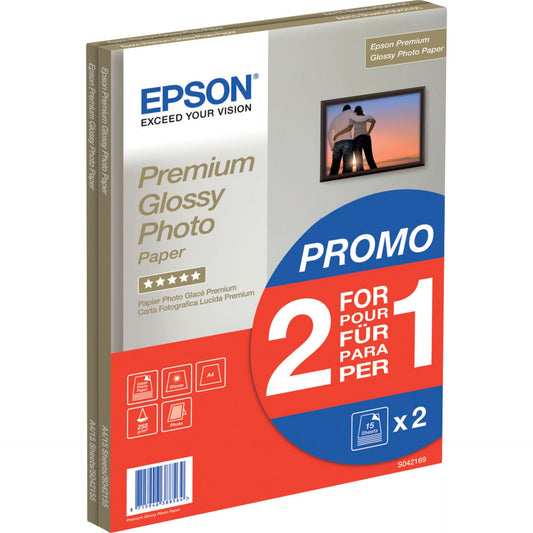 Epson Premium Glossy Photo Paper A 4, 2x 15 Sh., 255 g   S 042169