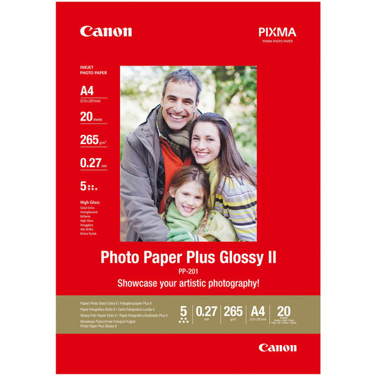 Canon PP-201 A 4 20 Sheets 265 g Photo Paper Plus Glossy II