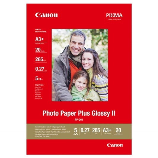 Canon PP-201 A 3+ 20 Sheet 265 g Photo Paper Plus Glossy II