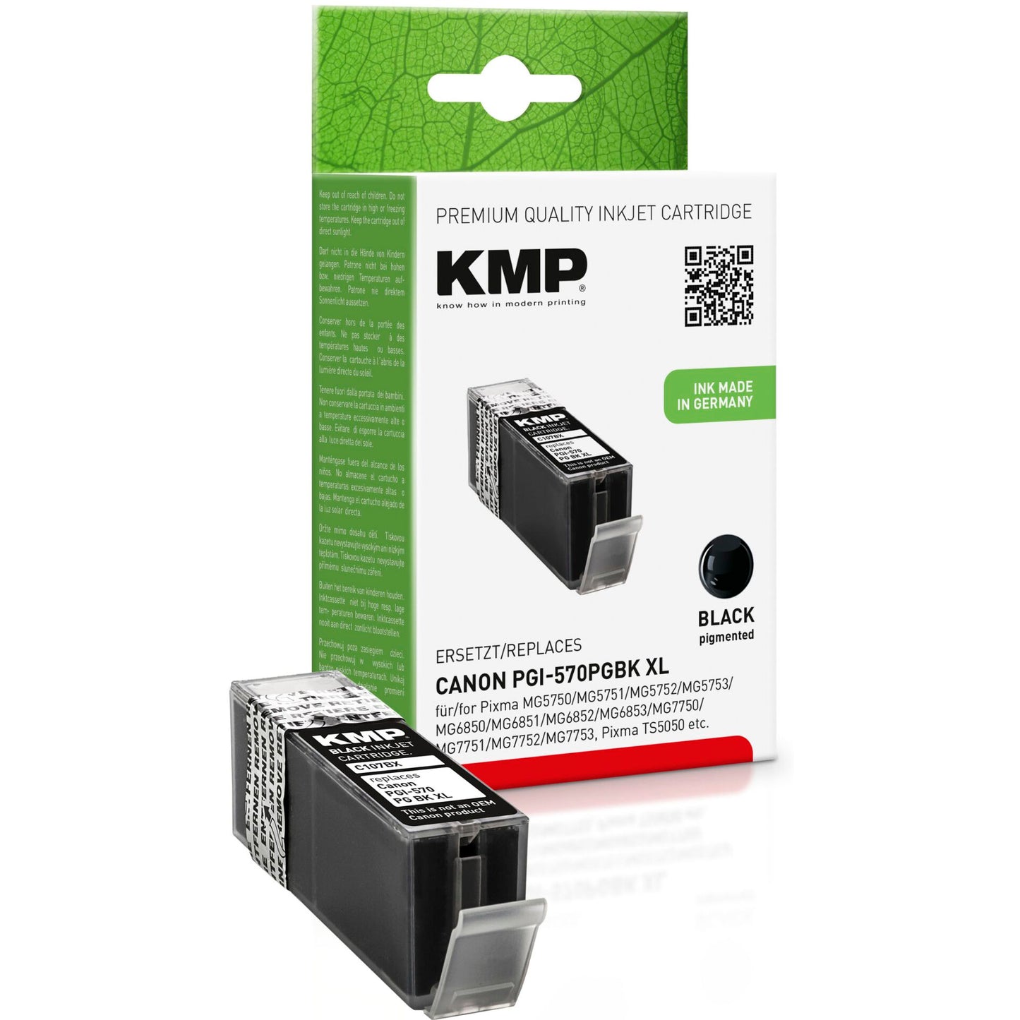 KMP C107BPIX ink cartridge sw comp. with Canon PGI-570 XL PGBK