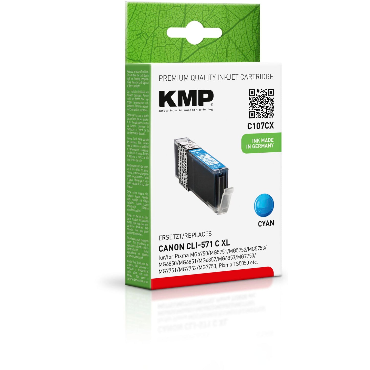 KMP C107CX ink cartridge cyan comp. with Canon CLI-571 XL C