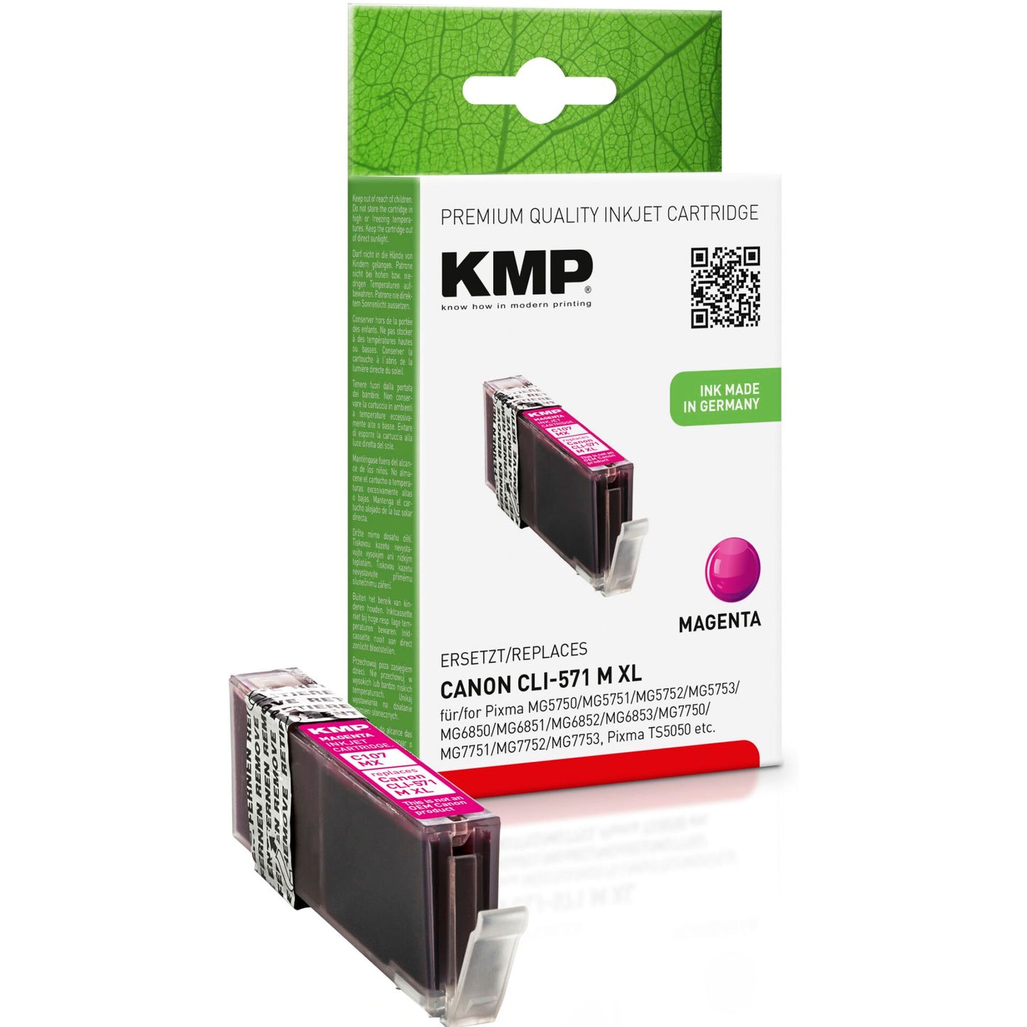 KMP C107MX ink cartridge magenta comp. with Canon CLI-571 XL M