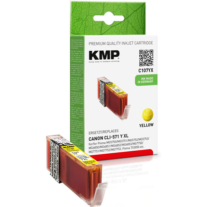 KMP C107YX ink cartridge yellow comp. with Canon CLI-571 XL Y