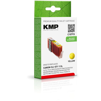 KMP C107YX ink cartridge yellow comp. with Canon CLI-571 XL Y
