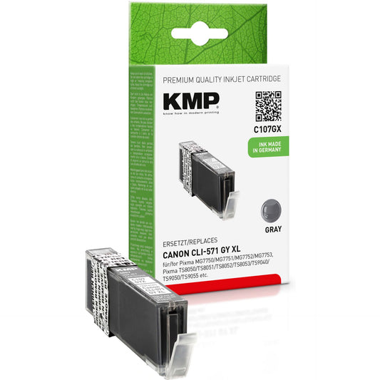 KMP C107GX ink cartridge grey comp. with Canon CLI-571 XL GY