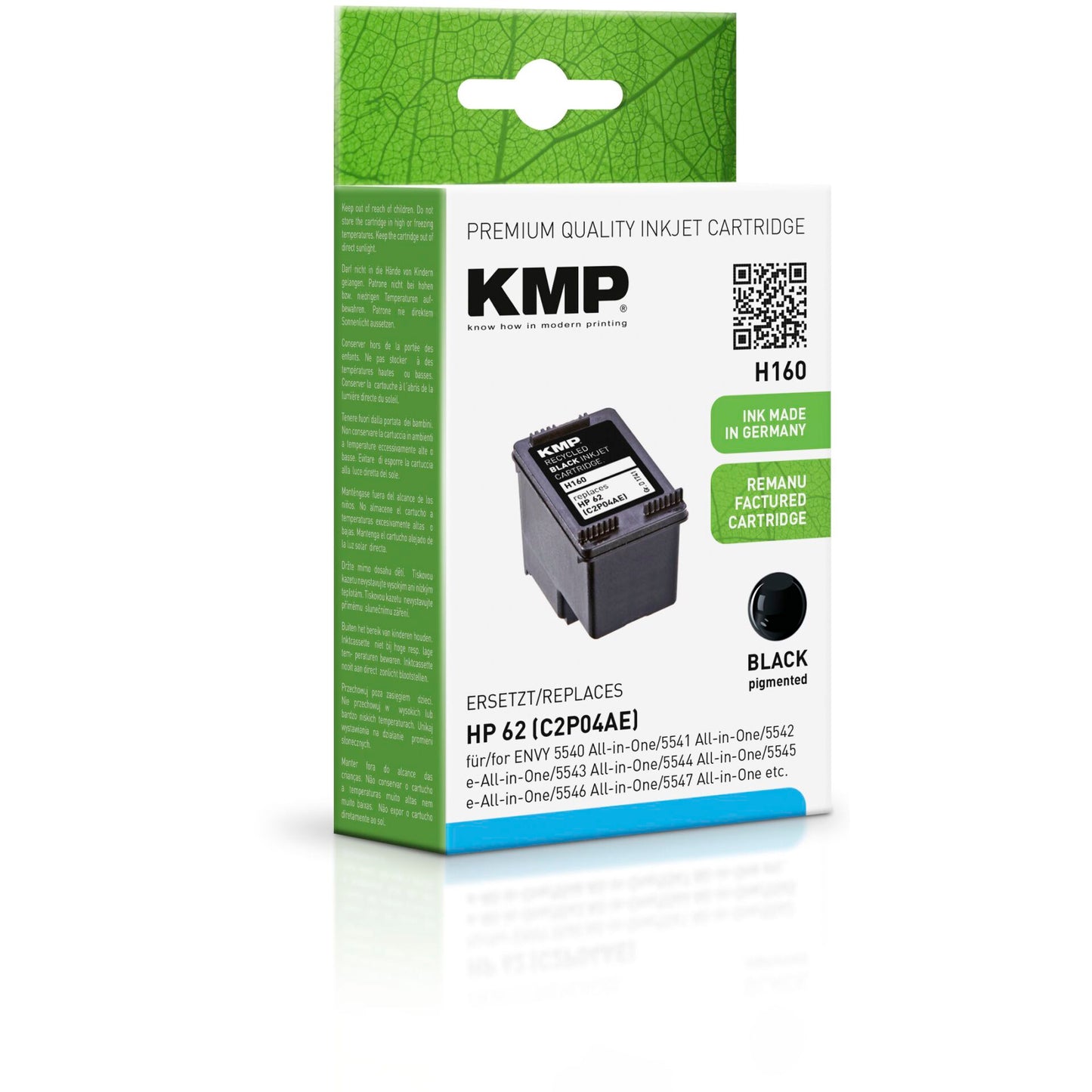 KMP H160 ink cartridge black compatible with HP C2P04AE No 62