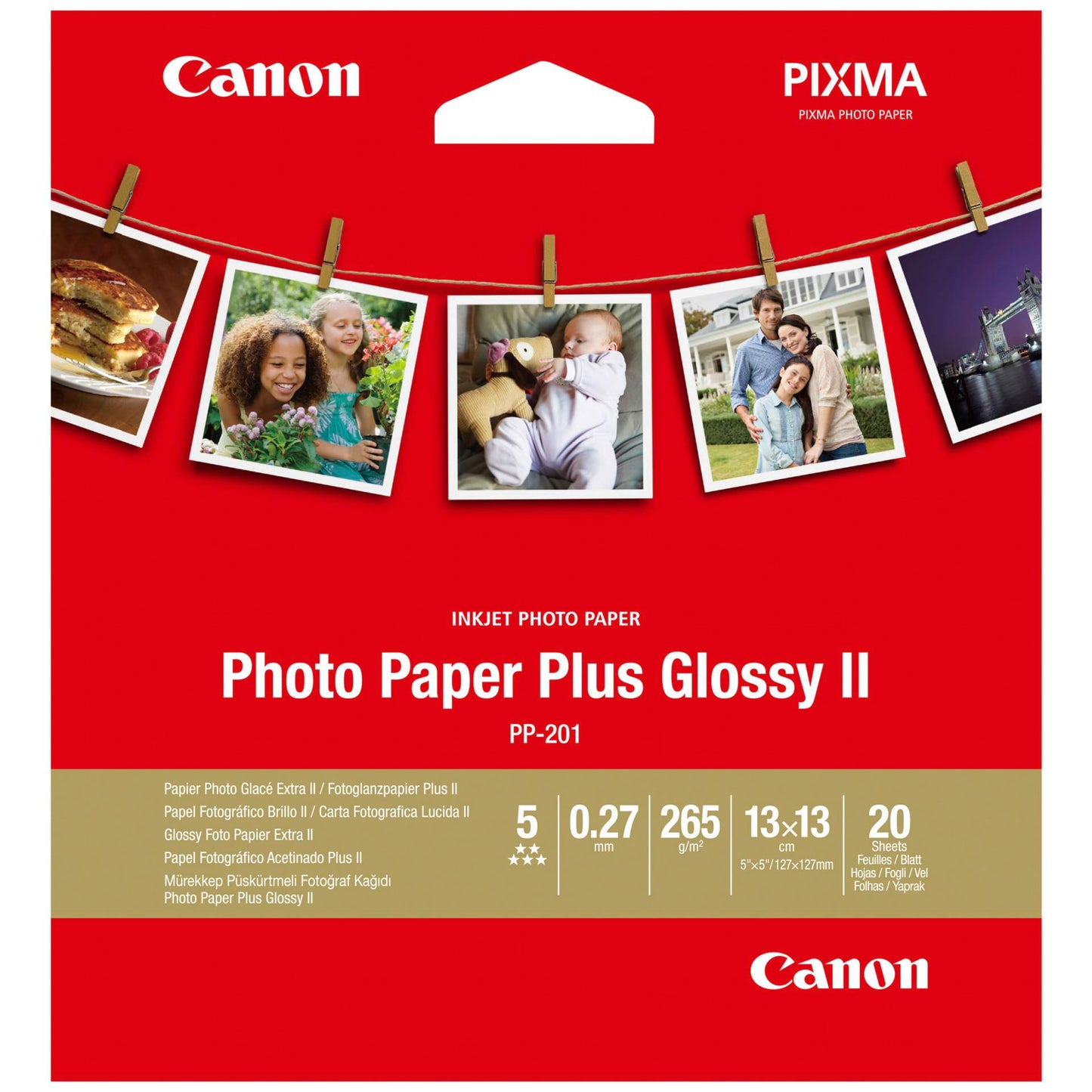 Canon PP-201 13x13 cm 20 Sheets Photo Paper Plus Glossy II 265 g