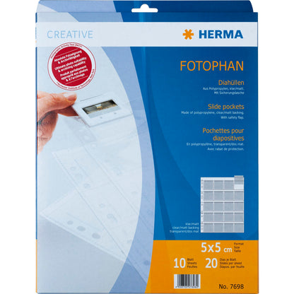 Herma Slide Pockets 5x5 10 sheets clear/matt        7698