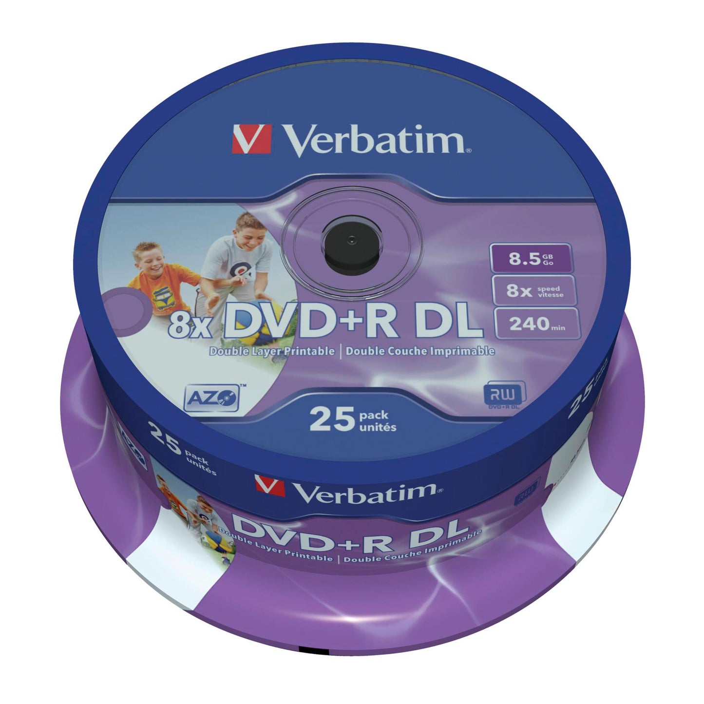 1x25 Verbatim DVD+R Double Layer 8x Speed, printable, 8,5GB