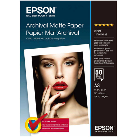 Epson Archival Matte Paper A 3, 50 Sheet, 189 g    S 041344