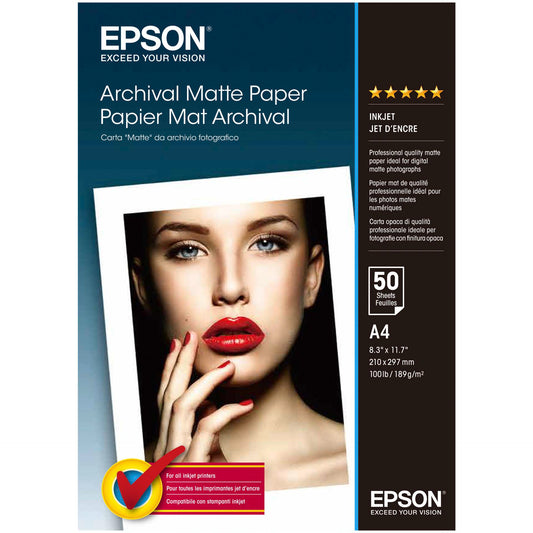 Epson Archival Matte Paper A 4, 50 Sheet, 189 g    S 041342