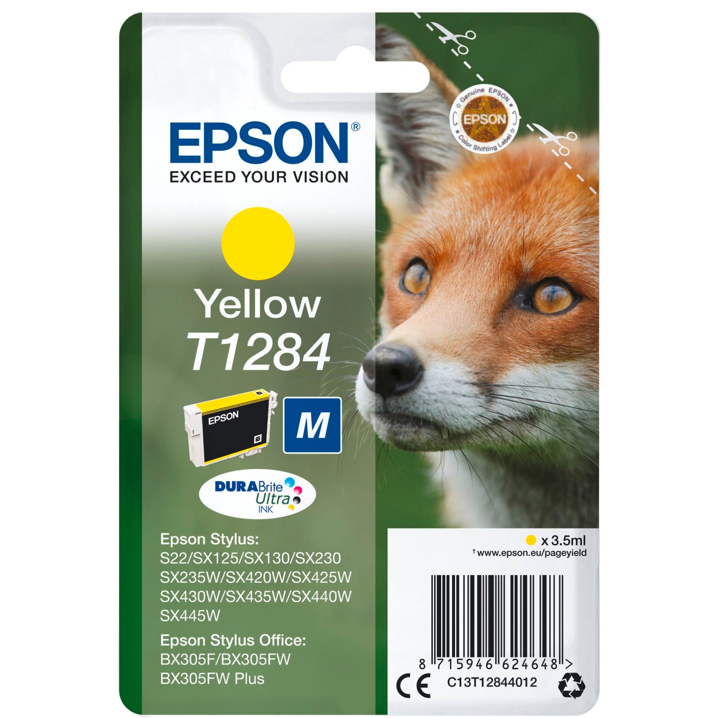 Epson ink cartridge yellow DURABrite T 128           T 1284