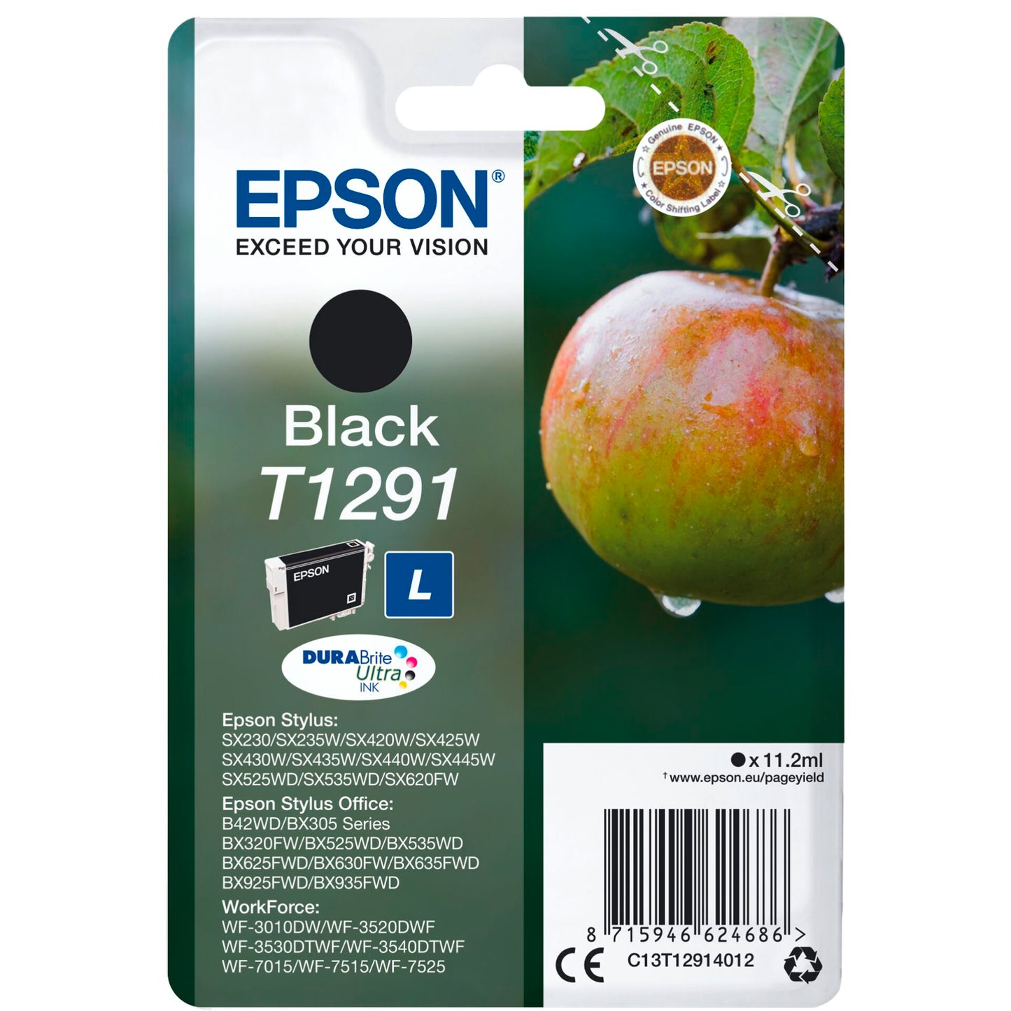 Epson ink cartridge black DURABrite T 129           T 1291