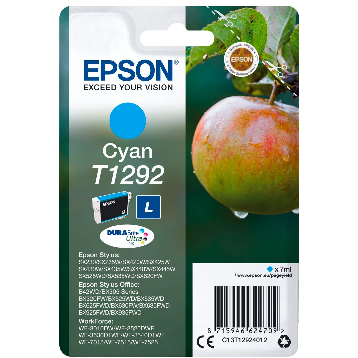 Epson ink cartridge cyan DURABrite T 129           T 1292