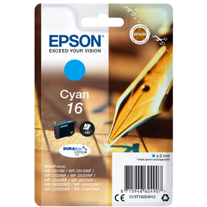 Epson ink cartridge cyan DURABrite Ultra T 162     T 1622