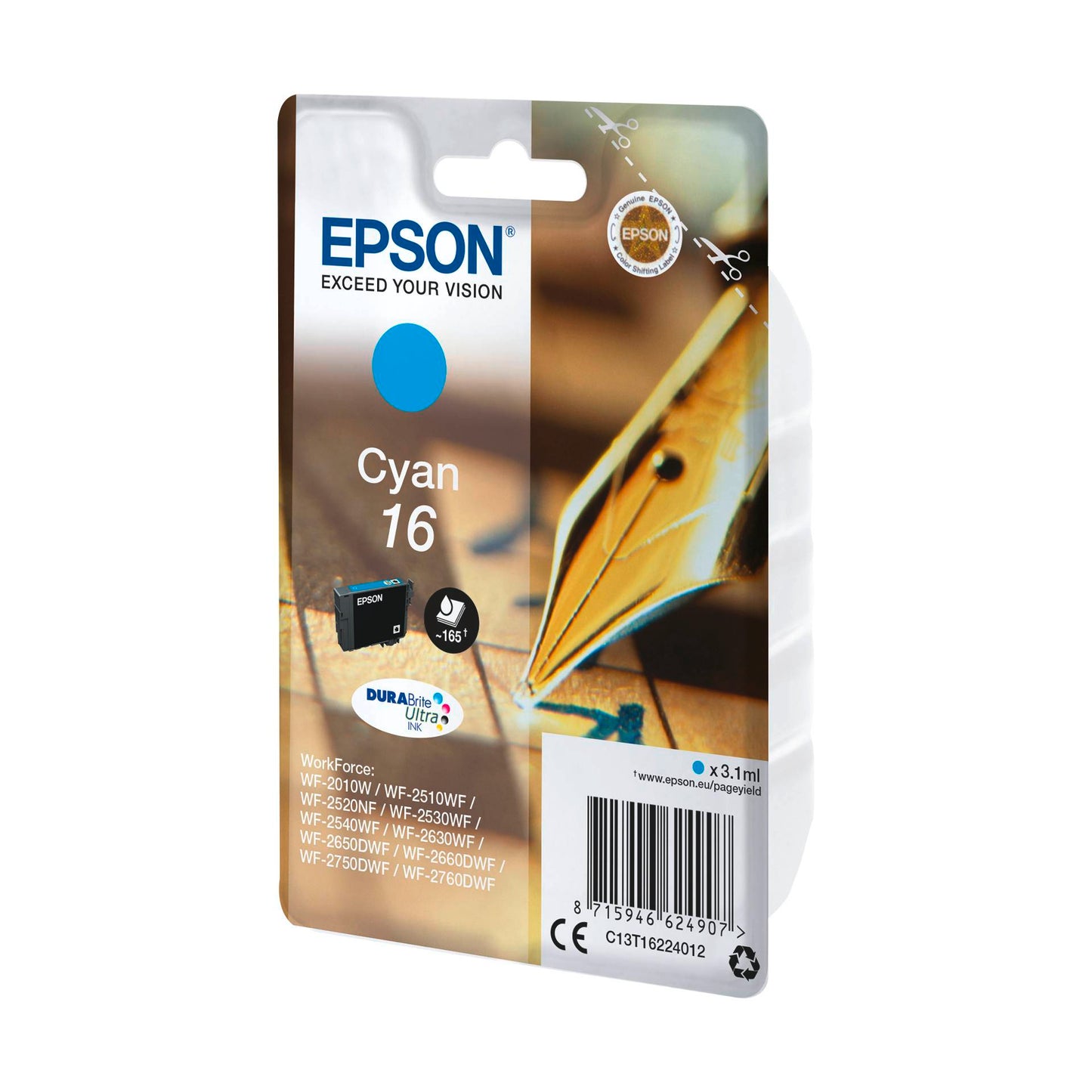 Epson ink cartridge cyan DURABrite Ultra T 162     T 1622