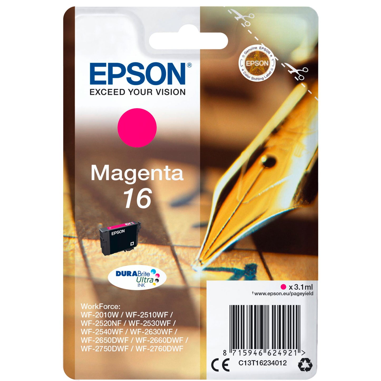 Epson ink cartridge magenta DURABrite Ultra T 162     T 1623