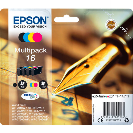 Epson DURABrite Ultra Multipack T 162 BK/C/M/Y            T 1626