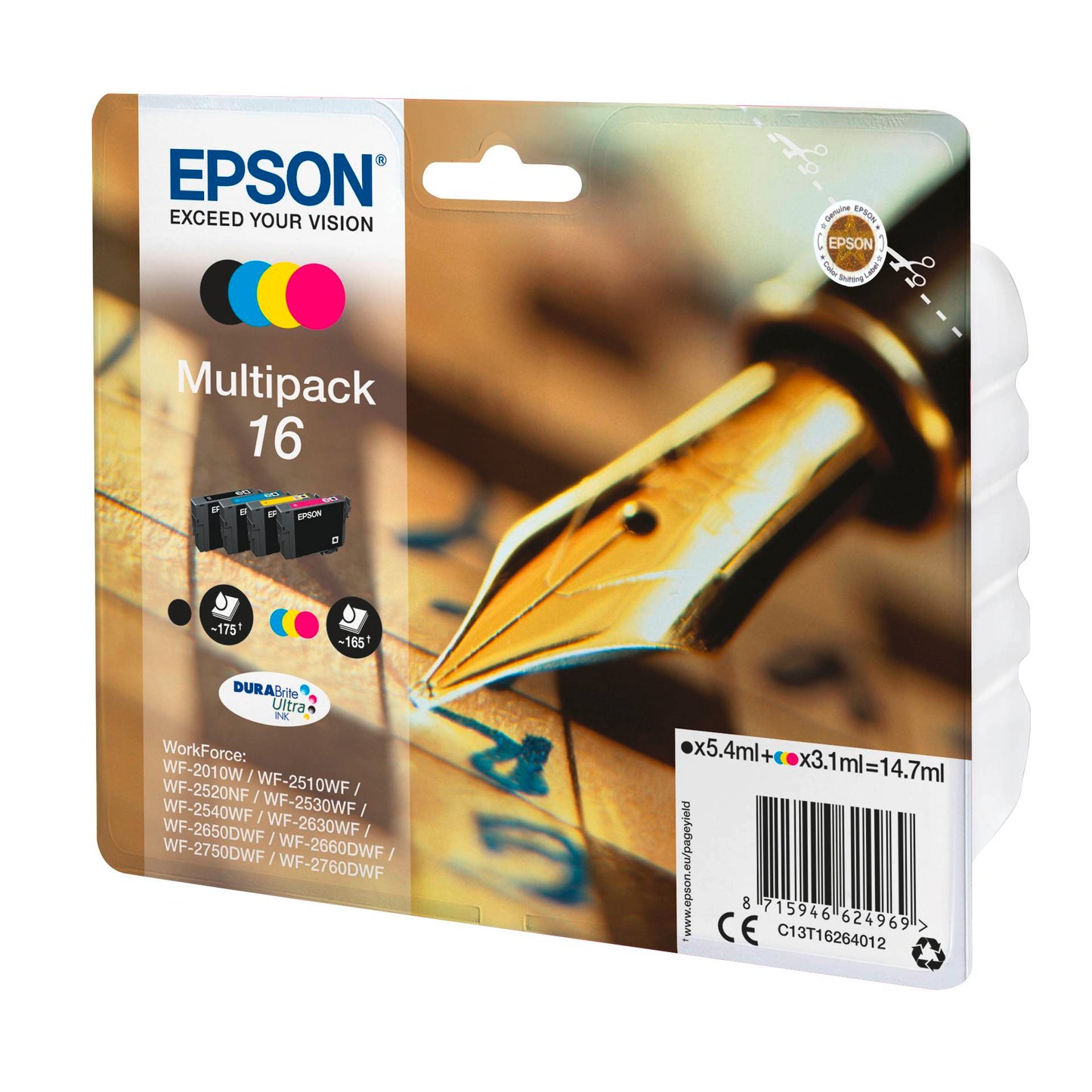 Epson DURABrite Ultra Multipack T 162 BK/C/M/Y            T 1626