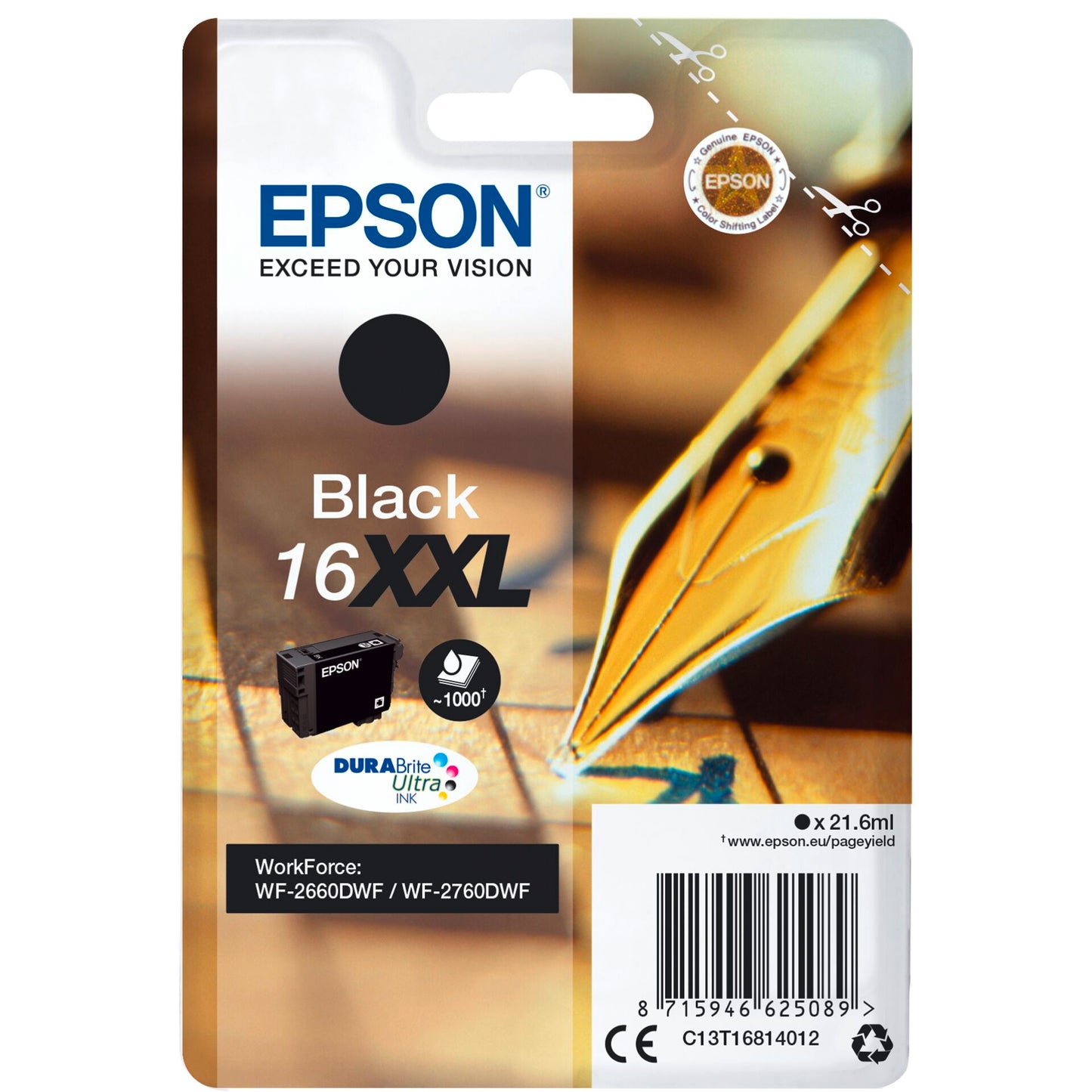 Epson ink cartridge black DURABrite Ultra XXL T 168 T 1681