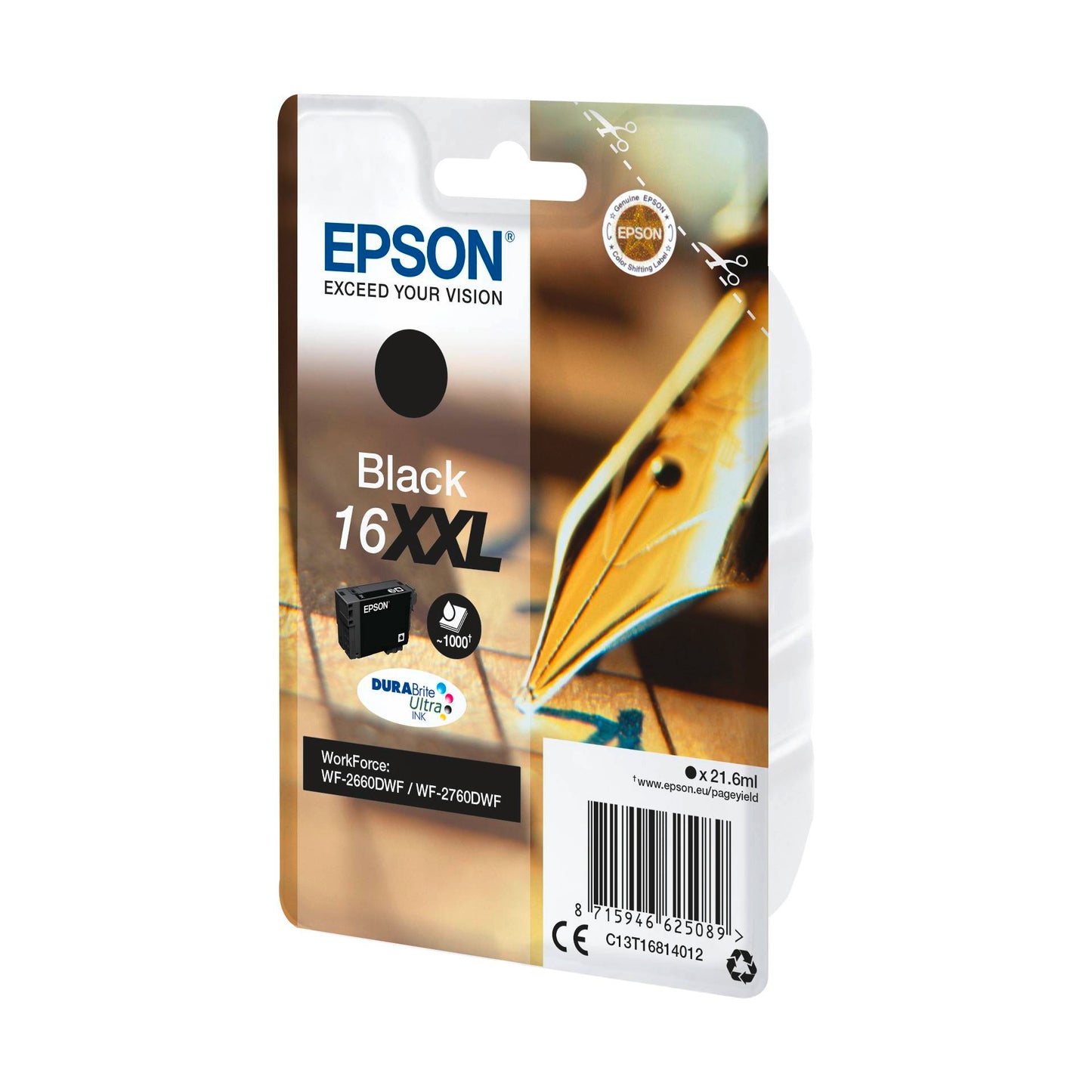 Epson ink cartridge black DURABrite Ultra XXL T 168 T 1681