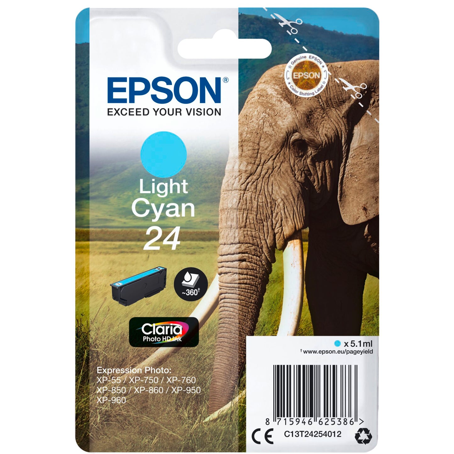 Epson ink cartridge light cyan Claria Photo HD T 242     T 2425