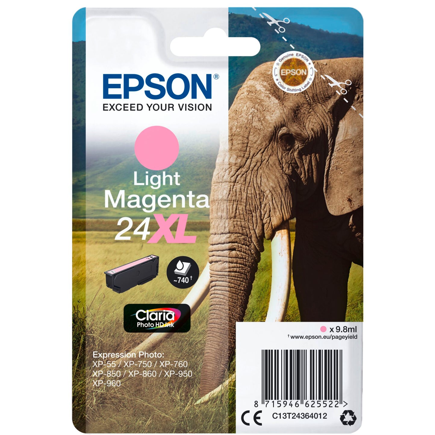 Epson ink cartridge XL light magenta Claria Photo HD   T 2436