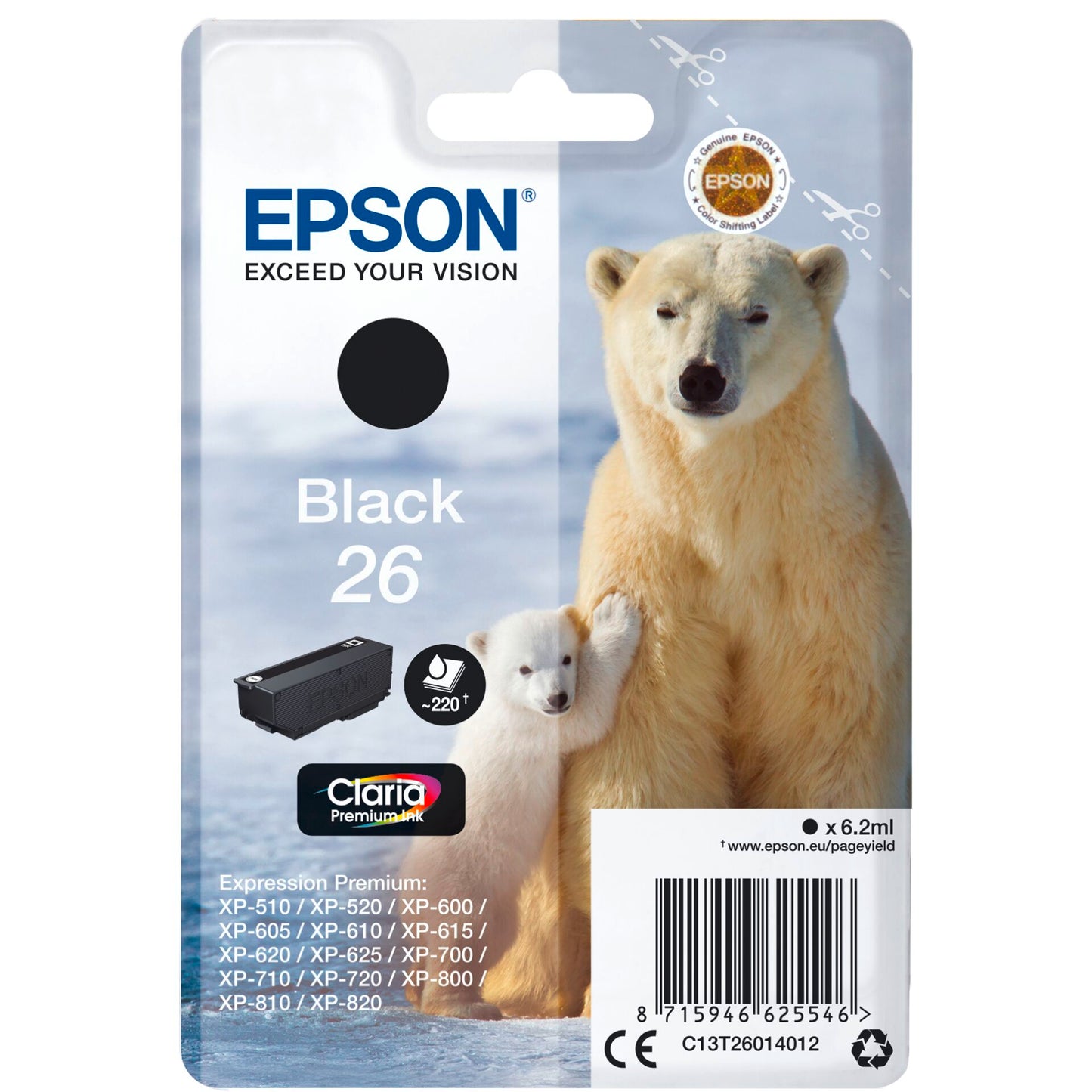 Epson ink cartridge black Claria Premium T 260      T 2601