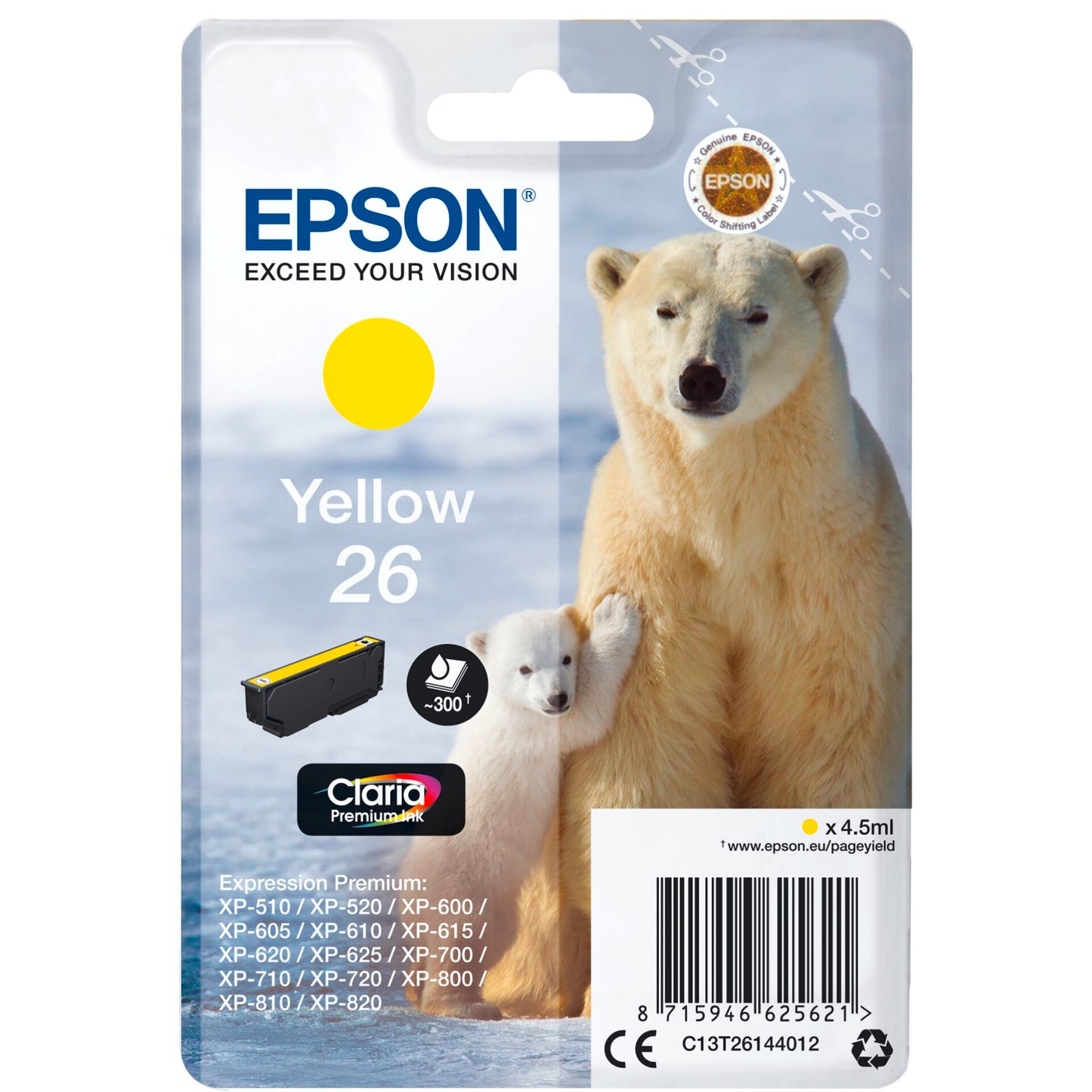 Epson ink cartridge yellow Claria Premium T 261      T 2614