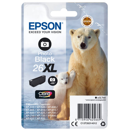 Epson ink cartridge XL photo black Claria Premium      T 2631