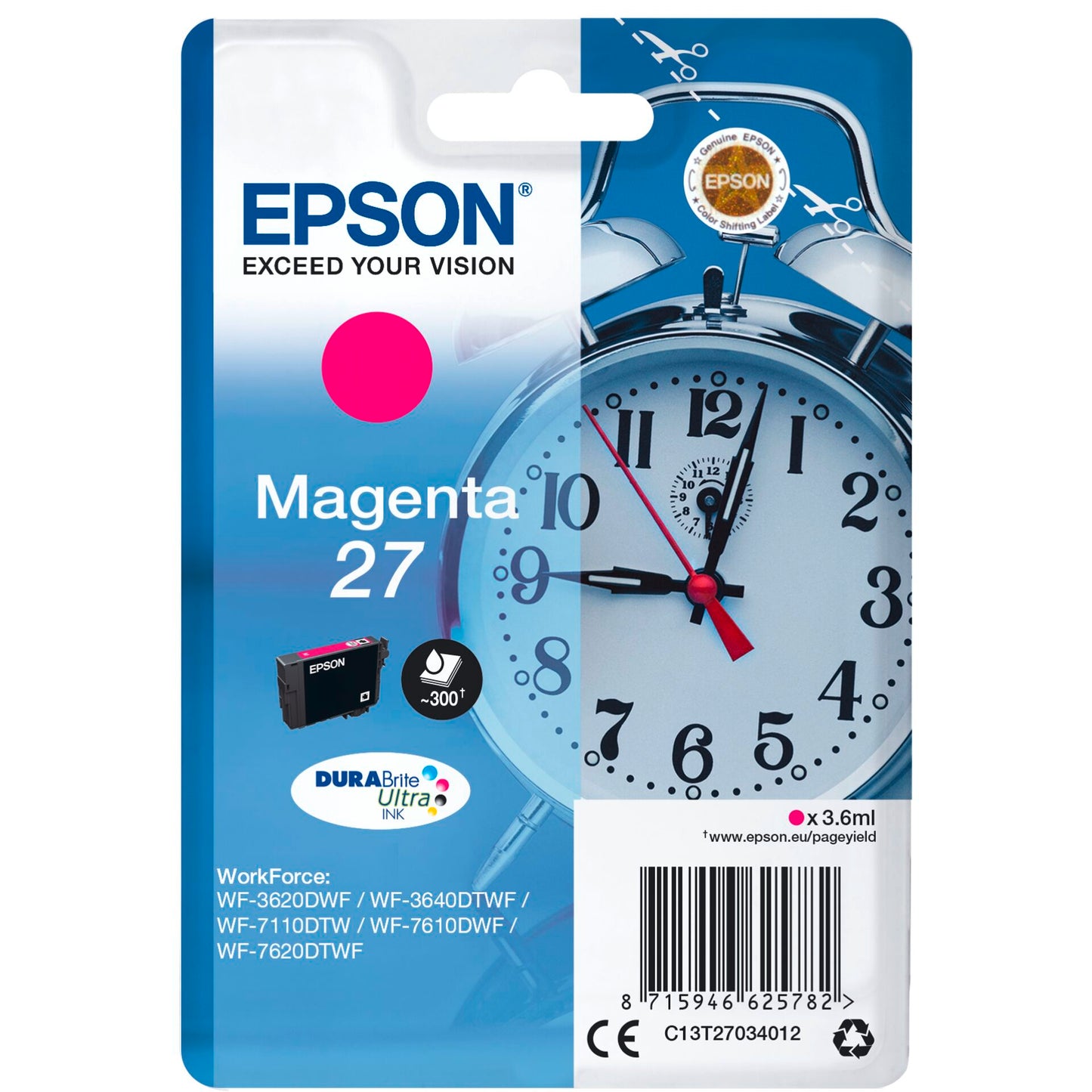 Epson DURABrite Ultra Ink 27 ink cartridge magenta T 2703