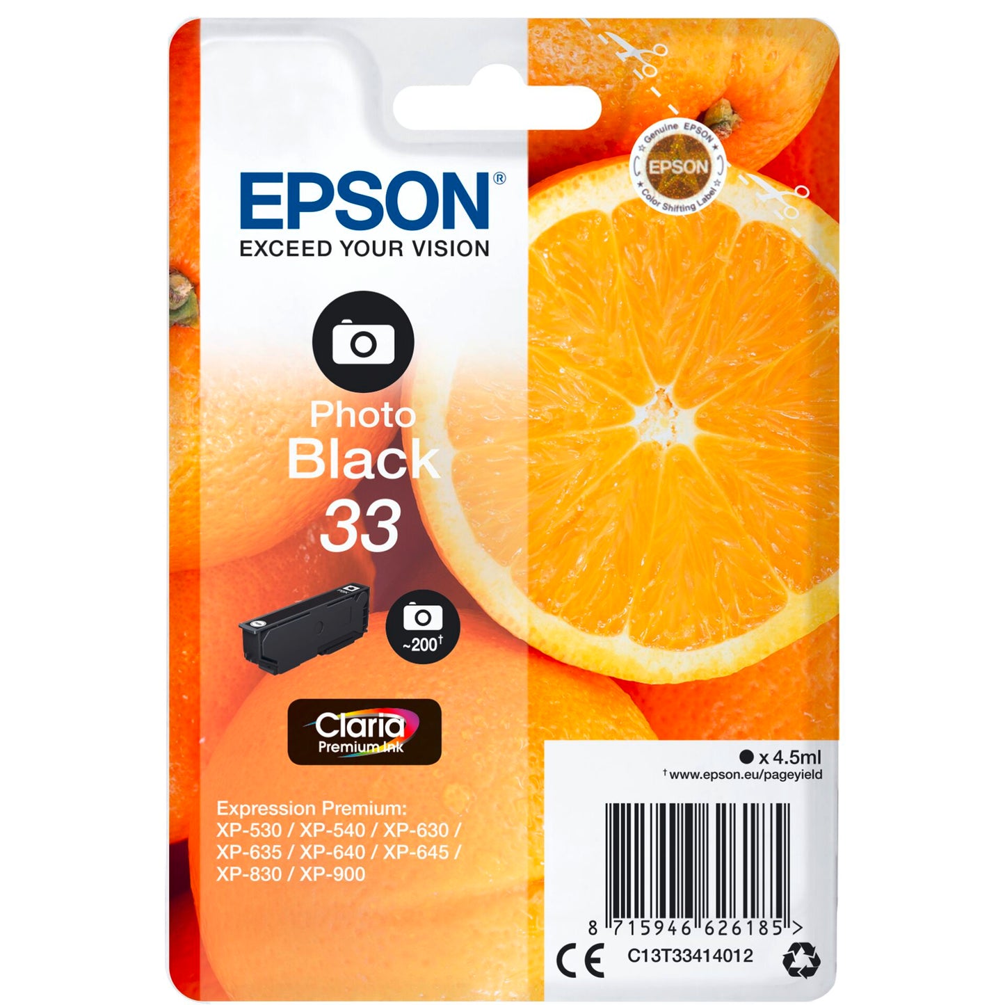 Epson ink cartridge photo black Claria Premium 33         T 3341