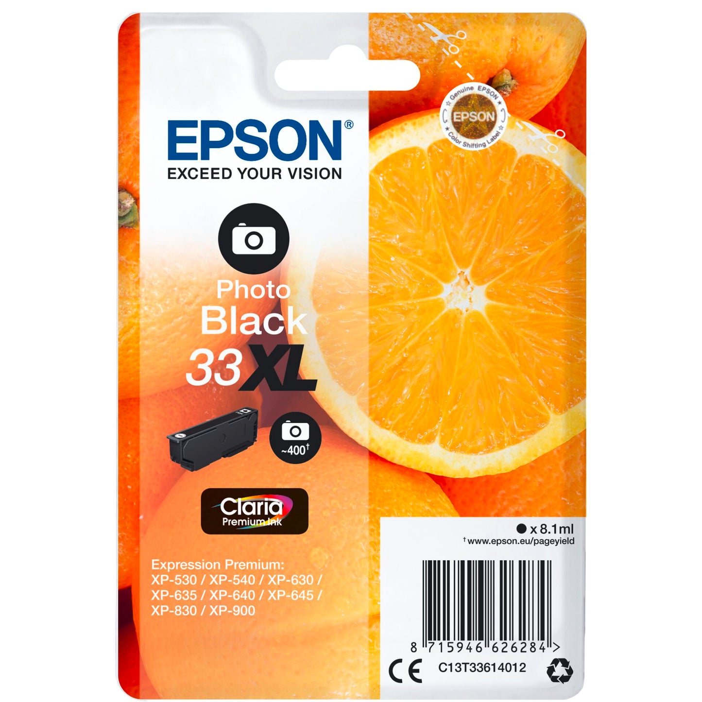 Epson ink cartridge photo black Claria Premium 33 XL      T 3361