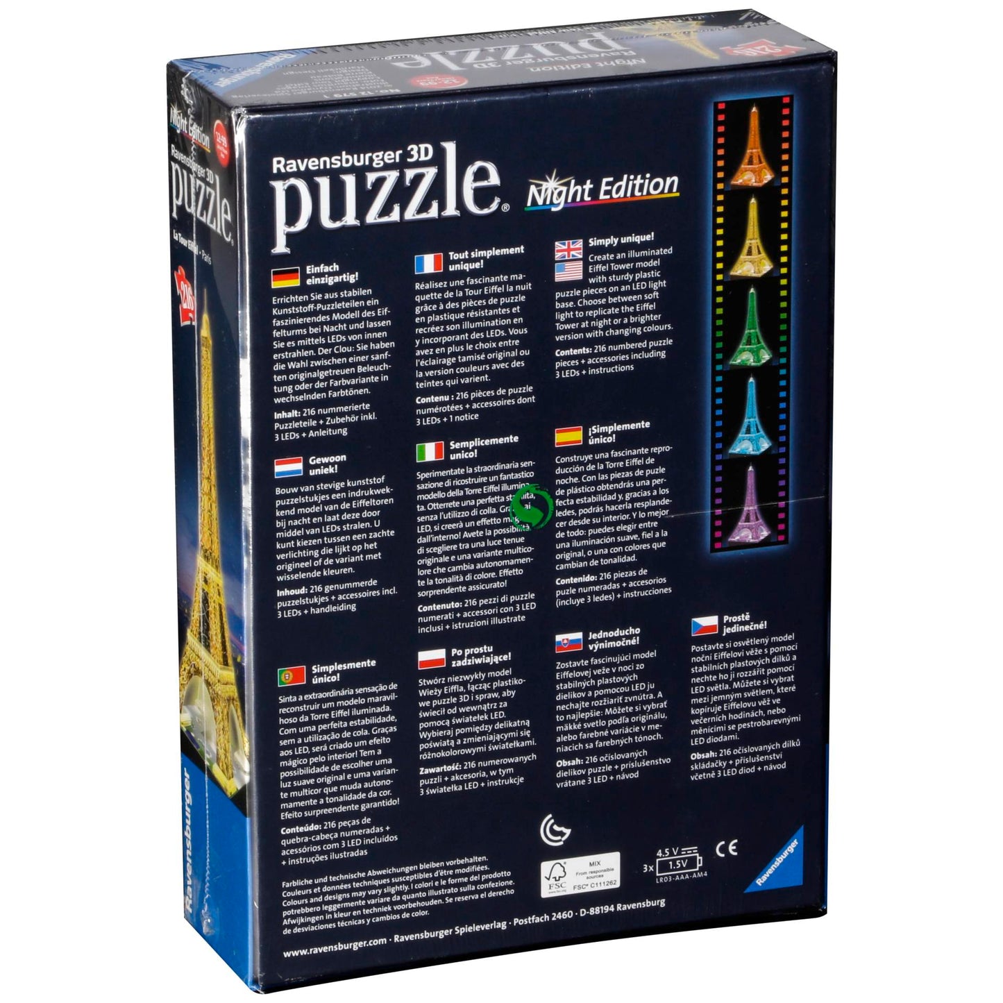 Ravensburger 3D Puzzle Eiffel Tower Night Edition