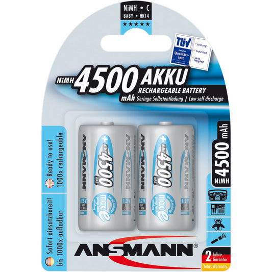 1x2 Ansmann maxE NiMH rech. bat. Baby C 4500 mAh          5035352