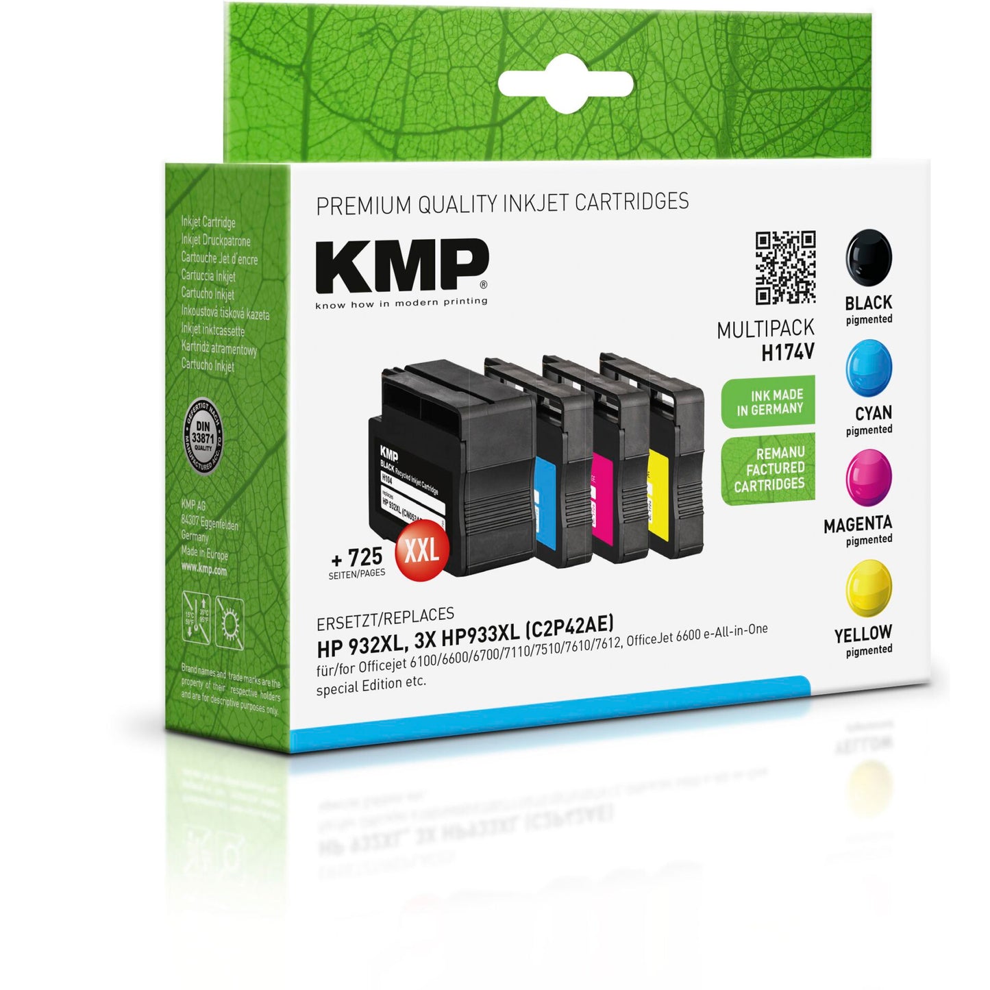 KMP H174V Multipack BK/C/M/Y comp. with HP C2P42AE 932/933 XL