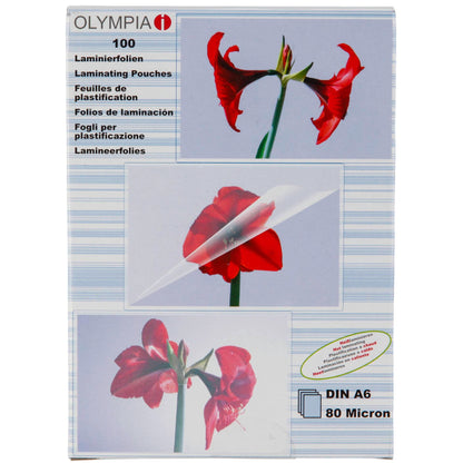 1x100 Olympia Laminating pouches DIN A6 80 micron            9168