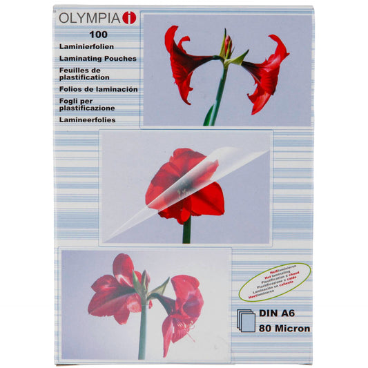 1x100 Olympia Laminating pouches DIN A6 80 micron            9168