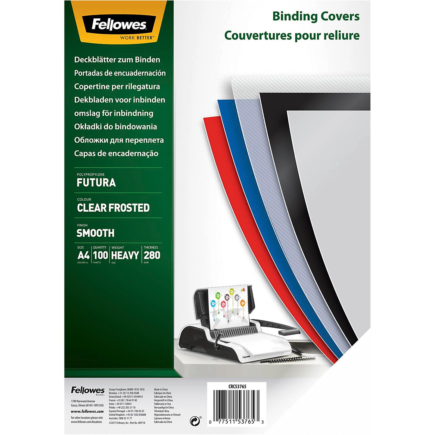 Fellowes Futura Binding Covers A4 matt