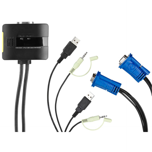 Level One KVM-0223 2 Port USB cable KVM with Audio