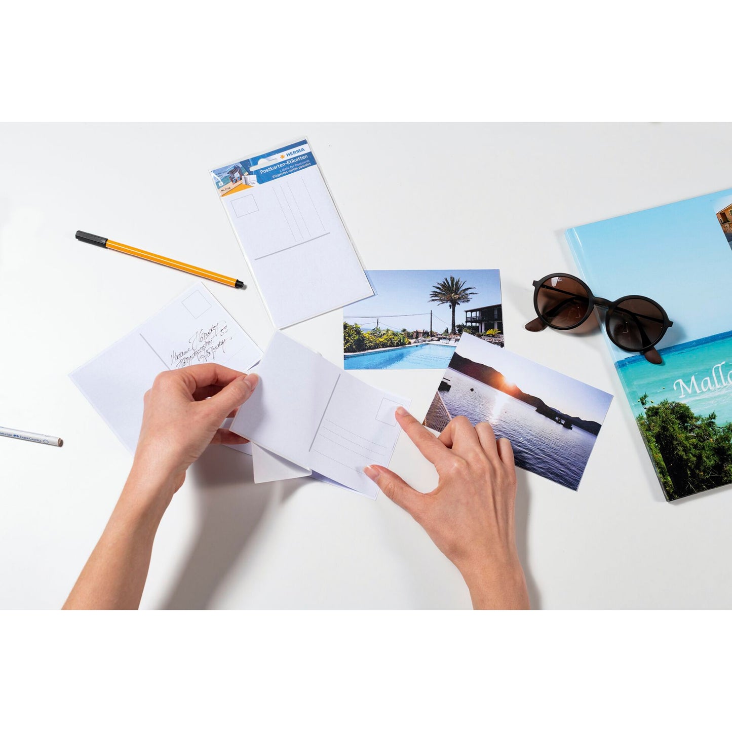 Herma Postcard labels white 95x145  10 labels           7758