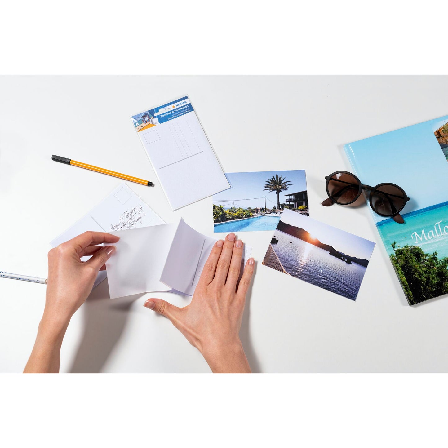 Herma Postcard labels white 95x145  10 labels           7758