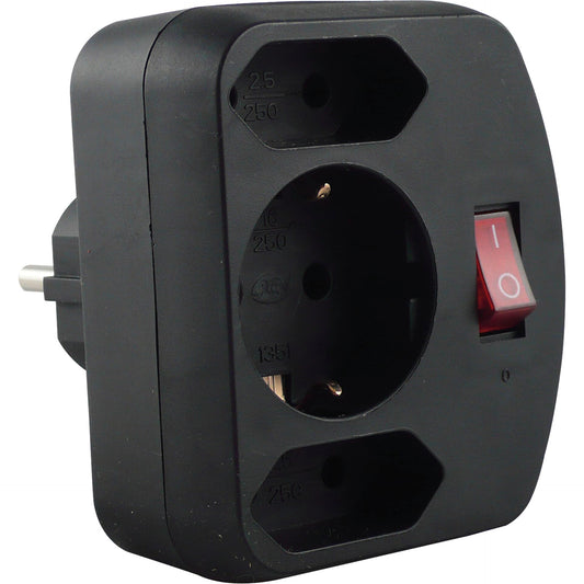 REV 3-fold Adapter w. switch black