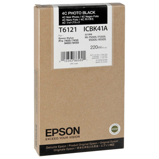Epson ink cartridge photo black T 612  220 ml             T 6121