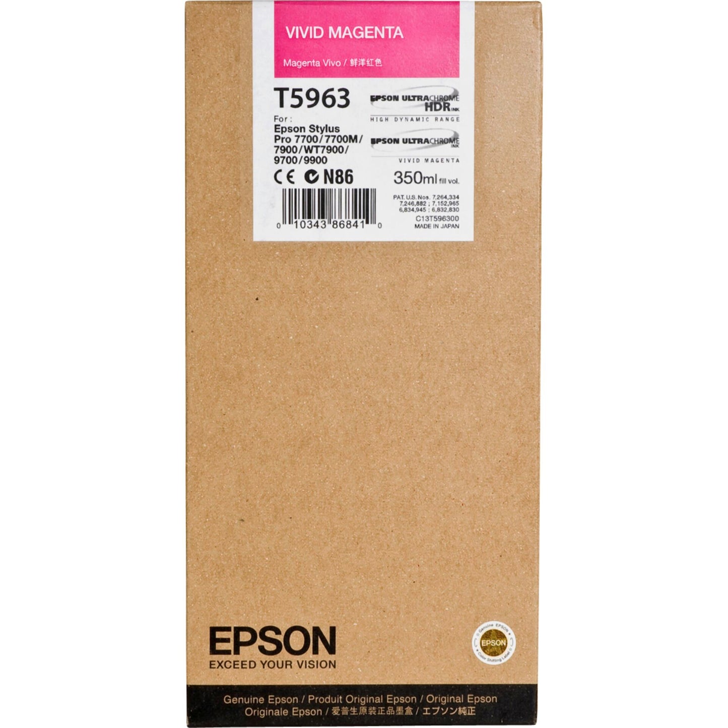 Epson ink cartridge vivid magenta T 596  350 ml     T 5963