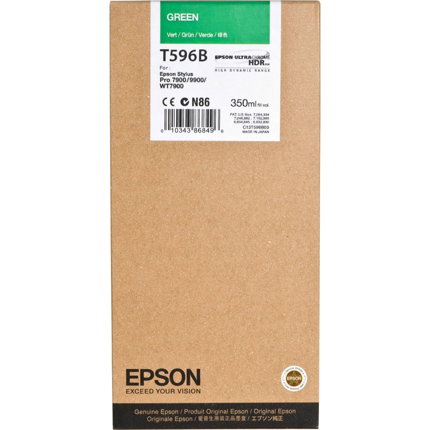 Epson ink cartridge green T 596 350 ml              T 596B