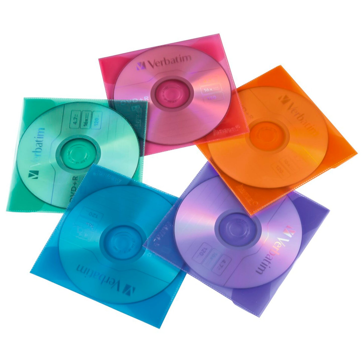 1x50 Hama CD/DVD           51067 Protective Sleeves coloured
