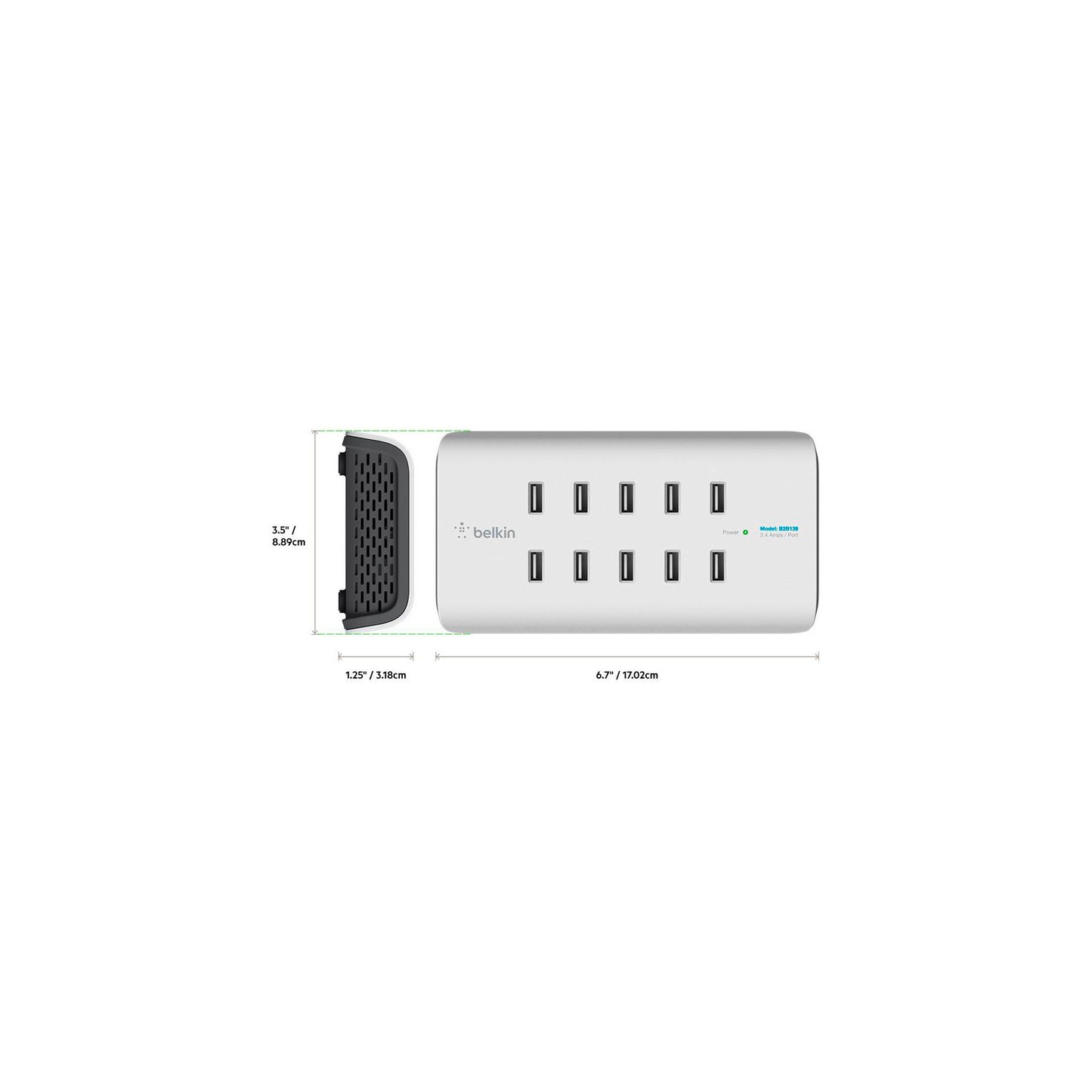 Belkin Rockstar 10-Port USB Charg. station, 120W    B2B139vf