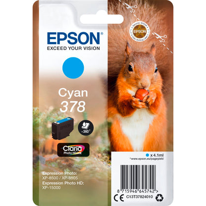 Epson ink cartridge cyan Claria Photo HD 378       T 3782