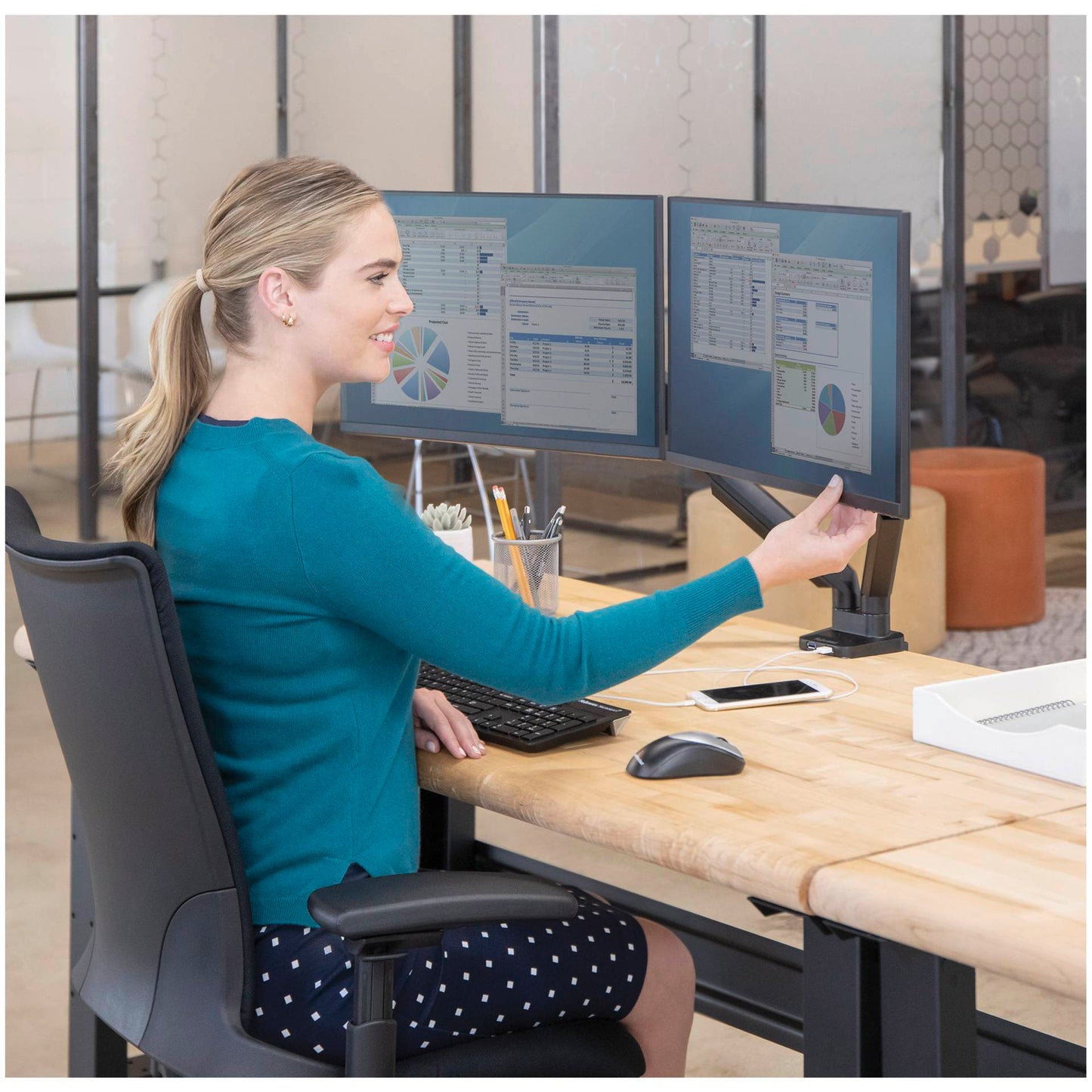 Fellowes Platinum Series Double Monitorarm black